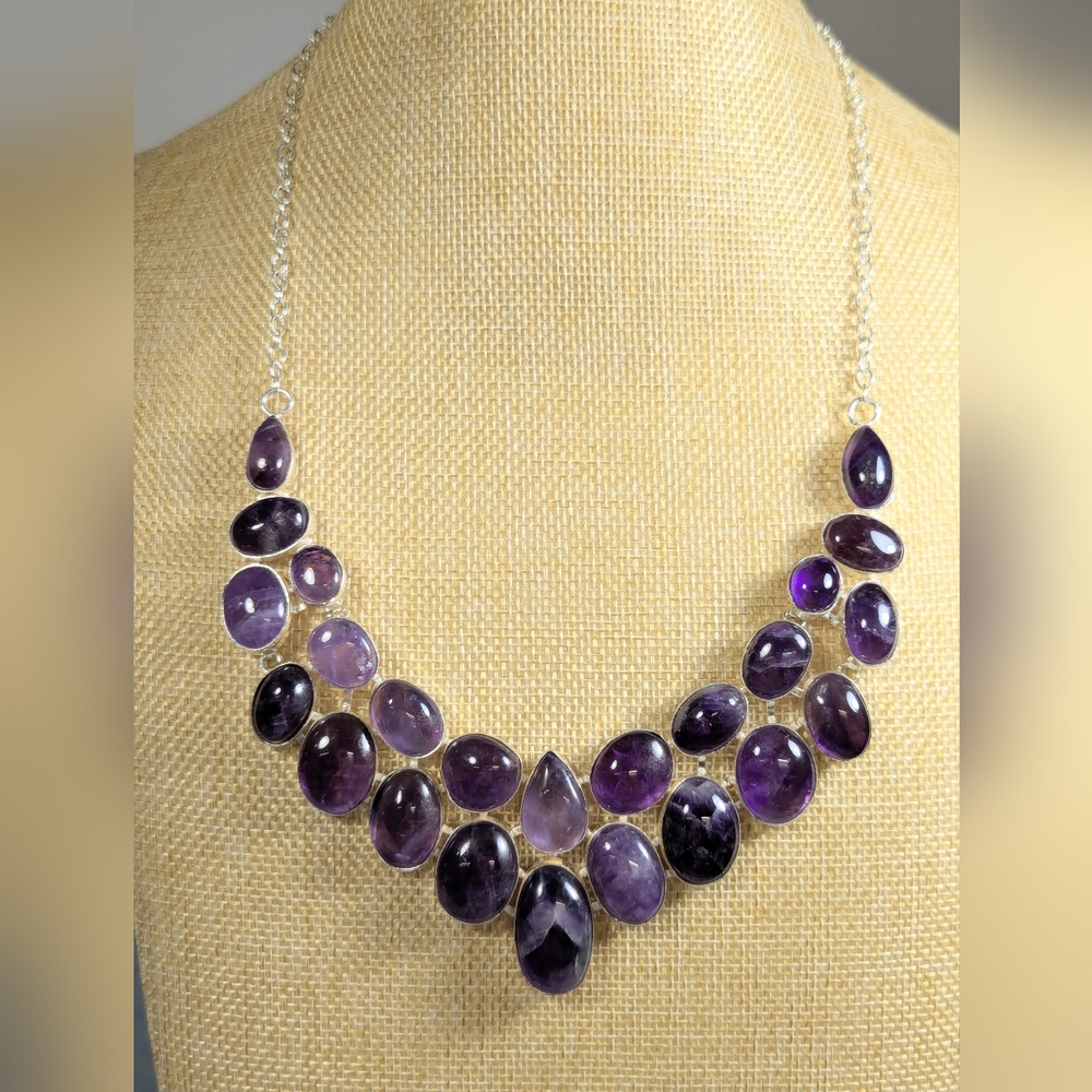 Amethyst Large Stone Statement Necklace - image 2